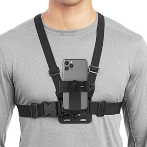 Mobile Phone Chest Strap Mount GoPro Chest Harness Holder for VLOG/POV Compatible with All Cell Phones and GoPro