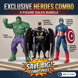 MARVEL COMBO COLLECTIONS CLASSIC Hulk, Batman Action Figure, Captain America